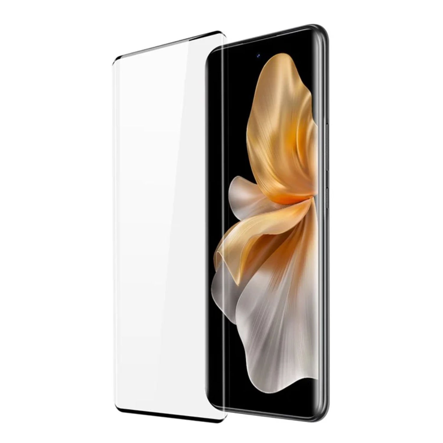 Microcase Vivo V30 5G / Vivo S18  3D Curved Tam Kaplayan Kavisli Tempered Cam Ekran Koruyucu - AL3282