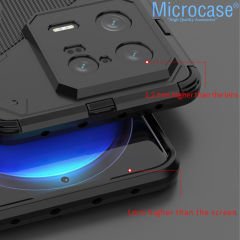 Microcase Xiaomi 13 Pro (Global) Matrix Serisi Armor Standlı Perfect Koruma Kılıf -Siyah AL3416