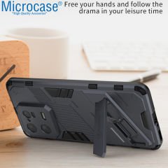 Microcase Xiaomi 13 Pro (Global) Matrix Serisi Armor Standlı Perfect Koruma Kılıf -Siyah AL3416