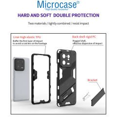 Microcase Xiaomi 13 Pro (Global) Matrix Serisi Armor Standlı Perfect Koruma Kılıf -Siyah AL3416