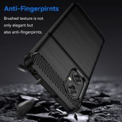 Microcase Xiaomi Redmi Note 11R Global-Poco M4 5G Brushed Carbon Fiber Silikon Kılıf - Siyah AL3332