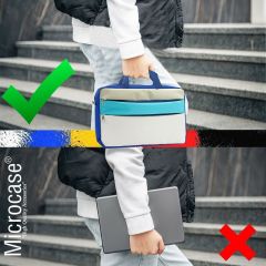 Microcase Apple iPad Air 10.5 inch 2019 ile uyumlu Tablet Macbook Laptop Tablet Çantası 2 Bölmeli AL4821 Krem Turkuaz Bej