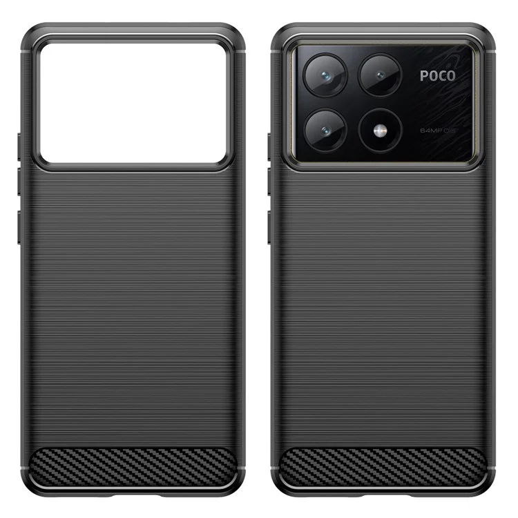 Microcase Poco X6 Pro / Xiaomi Redmi K70E Brushed Carbon Fiber Silikon Kılıf - Siyah AL3332