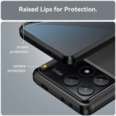Microcase Poco X6 Pro / Xiaomi Redmi K70E Brushed Carbon Fiber Silikon Kılıf - Siyah AL3332