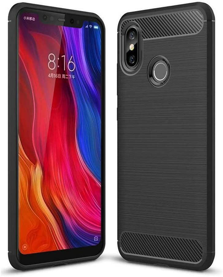Microcase Xiaomi Mi 8 SE Brushed Carbon Fiber Silikon Kılıf - Siyah AL3332