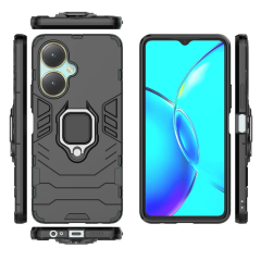 Microcase Vivo Y27 6.64 4G / vivo Y35 plus Batman Serisi Yüzük Standlı Armor Kılıf - Siyah AL3349