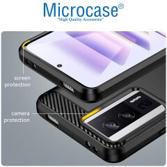 Microcase Xiaomi Poco F5 Pro / Redmi K60 / K60 Pro Brushed Carbon Fiber Silikon Kılıf - Siyah AL3332