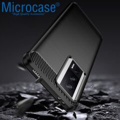 Microcase Xiaomi Poco F5 Pro / Redmi K60 / K60 Pro Brushed Carbon Fiber Silikon Kılıf - Siyah AL3332