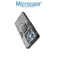 Microcase Xiaomi 14T Pro ile Uyumlu Batman Serisi Yüzük Standlı Armor Kılıf - Siyah AL3349