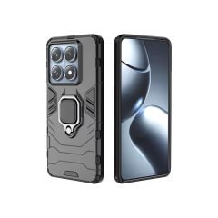 Microcase Xiaomi 14T Pro ile Uyumlu Batman Serisi Yüzük Standlı Armor Kılıf - Siyah AL3349