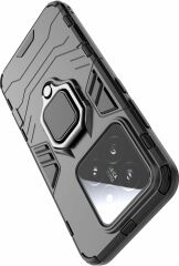 Microcase Xiaomi 14 Global Batman Serisi Yüzük Standlı Armor Kılıf - Siyah AL3349