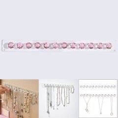 Microcase Kendinden Yapışkanlı 12'li Elmas Tasarım Şeffaf Akrilik Takı ve Aksesuar Düzenleyici Duvar Askısı AL5419