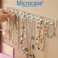 Microcase Kendinden Yapışkanlı 12'li Elmas Tasarım Şeffaf Akrilik Takı ve Aksesuar Düzenleyici Duvar Askısı AL5419