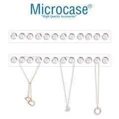 Microcase Kendinden Yapışkanlı 12'li Elmas Tasarım Şeffaf Akrilik Takı ve Aksesuar Düzenleyici Duvar Askısı AL5419