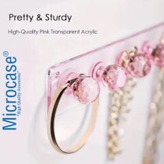 Microcase Kendinden Yapışkanlı 12'li Elmas Tasarım Şeffaf Akrilik Takı ve Aksesuar Düzenleyici Duvar Askısı AL5419