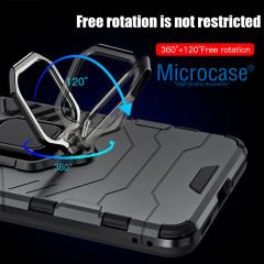 Microcase Xiaomi 14T ile Uyumlu Batman Serisi Yüzük Standlı Armor Kılıf - Siyah AL3349