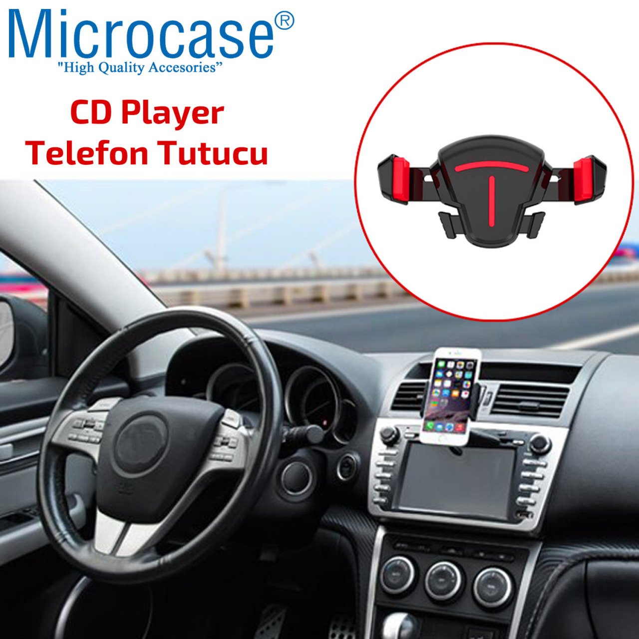 Microcase CD Player Slot Girişli Araç İçi Telefon Tutucu - AL2878