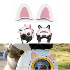 Microcase Motosiklet Kask Eşyalar İçin Sevimli DIY Yapışkanlı Karakter ve Parçalar Kedi Kulağı Seti - AL5258