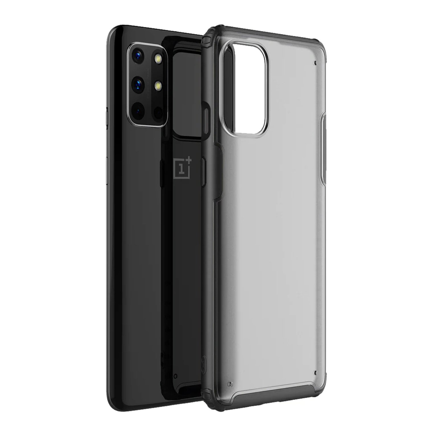 Microcase OnePlus 8T Luna Serisi Köşe Korumalı Sert Rubber Kılıf - Siyah
