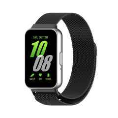 Microcase Samsung Galaxy Fit 3 Uyumlu Paslanmaz Çelik Manyetik Metal Kordon Kayış-KY6544