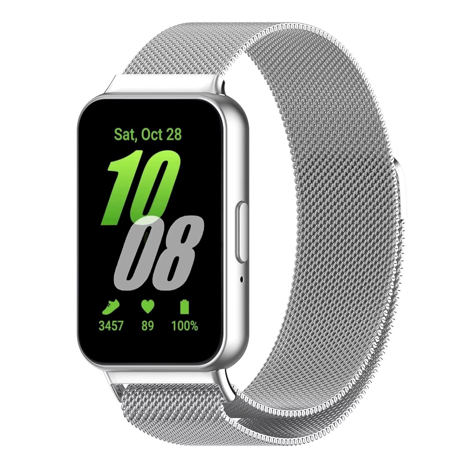 Microcase Samsung Galaxy Fit 3 Uyumlu Paslanmaz Çelik Manyetik Metal Kordon Kayış-KY6544