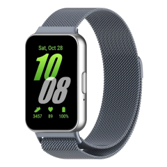 Microcase Samsung Galaxy Fit 3 Uyumlu Paslanmaz Çelik Manyetik Metal Kordon Kayış-KY6544