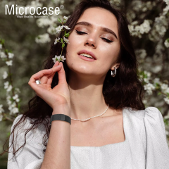 Microcase Samsung Galaxy Fit 3 Uyumlu Paslanmaz Çelik Manyetik Metal Kordon Kayış-KY6544