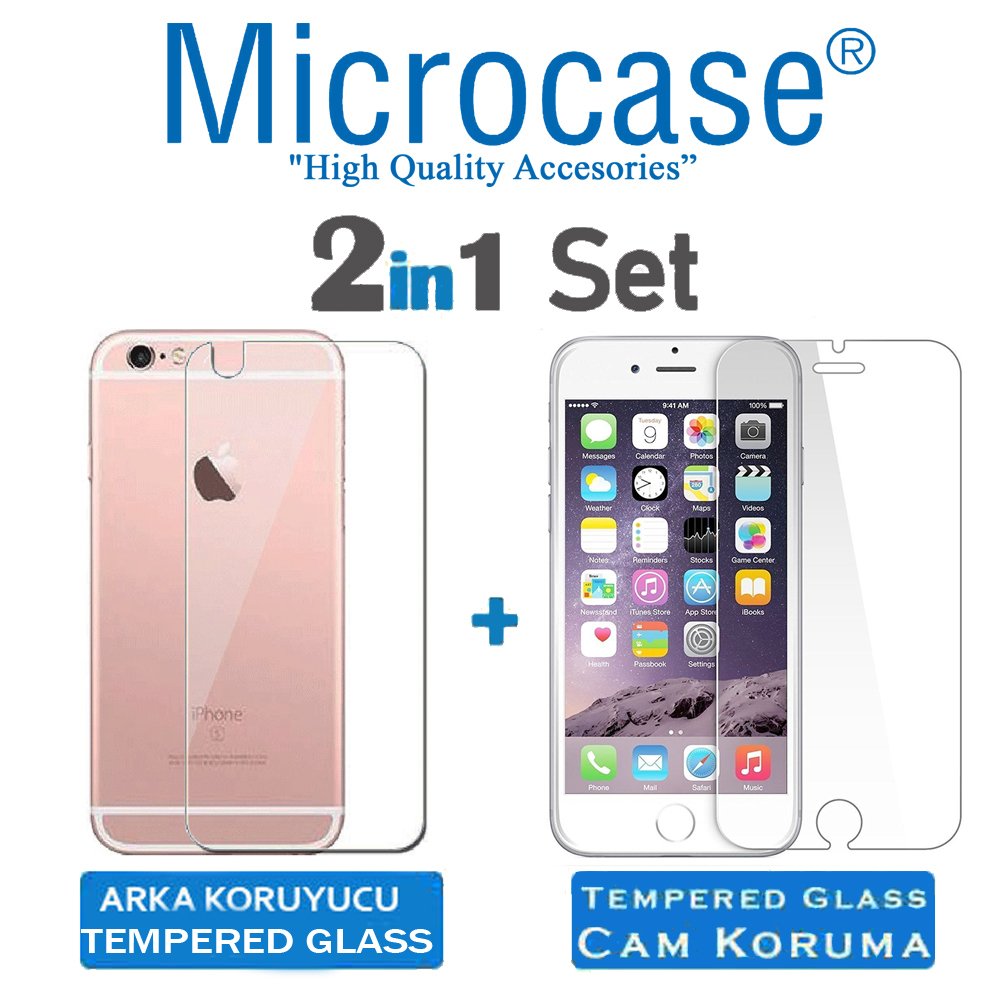 Microcase iPhone 6 - 6S Ön Arka Set Tempered Glass Ekran Koruyucu