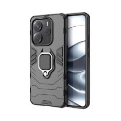 Microcase Xiaomi Redmi Note 14 5G ile Uyumlu Batman Serisi Yüzük Standlı Armor Kılıf - Siyah AL3349