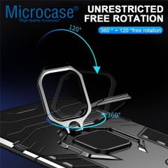 Microcase Xiaomi Redmi Note 14 5G ile Uyumlu Batman Serisi Yüzük Standlı Armor Kılıf - Siyah AL3349