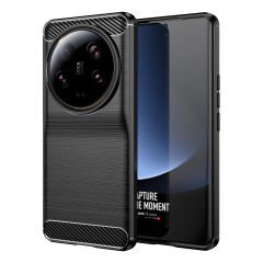 Microcase Xiaomi 13 Ultra Brushed Carbon Fiber Silikon Kılıf - Siyah AL3332