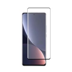 Microcase Xiaomi 12S 3D Curved Tam Kaplayan Kavisli Tempered Cam - Siyah