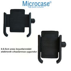 Microcase 360 Derece Oynar Başlı Alüminyum Motosiklet Gidon Telefon Tutucu - AL4423