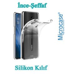 Microcase Oppo Reno 0.2 mm İnce Silikon Kılıf + Tempered Glass Cam + Kamera Camı Lens Koruyucu
