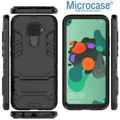 Microcase Huawei Mate 30 Lite Alfa Serisi Armor Standlı Perfect Koruma Kılıf - Siyah