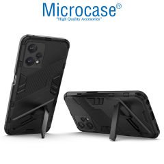 Microcase Realme 9 Pro Matrix Serisi Armor Standlı Perfect Koruma Kılıf - Siyah AL3416