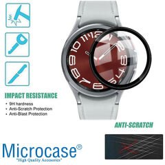 Microcase Samsung Galaxy Watch6 Classic 47mm Tam Kaplayan Kavisli Ekran Koruyucu 3D Pet Film - Siyah AL3385