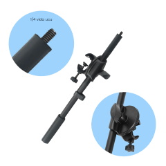 Microcase 35 cm Ayarlanabilir 1/4 Vida Uçlu Tripod Uzatma Kolu – Mikrofon Standı İçin Bağlantı Kelepçeli Boom Kolu - AL5901