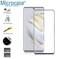 Microcase Huawei Nova 10 3D Curved Tam Kaplayan Kavisli Tempered Cam - Siyah