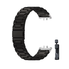 Microcase Samsung Galaxy Fit 3 Uyumlu Paslanmaz Çelik Metal Kordon Kayış- Siyah KY6545
