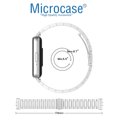 Microcase Samsung Galaxy Fit 3 Uyumlu Paslanmaz Çelik Metal Kordon Kayış- Siyah KY6545