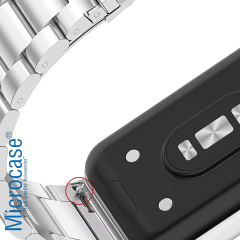 Microcase Samsung Galaxy Fit 3 Uyumlu Paslanmaz Çelik Metal Kordon Kayış- Siyah KY6545