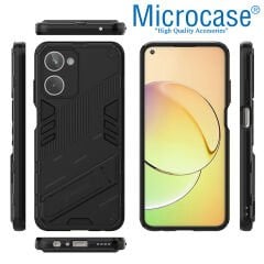 Microcase Realme 10 4G Matrix Serisi Armor Standlı Perfect Koruma Kılıf - Siyah AL3416
