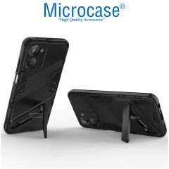 Microcase Realme 10 4G Matrix Serisi Armor Standlı Perfect Koruma Kılıf - Siyah AL3416