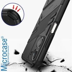Microcase Realme 10 4G Matrix Serisi Armor Standlı Perfect Koruma Kılıf - Siyah AL3416