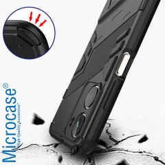 Microcase Realme 10 4G Matrix Serisi Armor Standlı Perfect Koruma Kılıf - Siyah AL3416