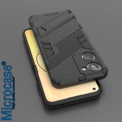 Microcase Realme 10 4G Matrix Serisi Armor Standlı Perfect Koruma Kılıf - Siyah AL3416