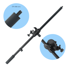 Microcase 55 cm Ayarlanabilir 1/4 Vida Uçlu Tripod Uzatma Kolu – Mikrofon Standı İçin Bağlantı Kelepçeli Boom Kolu - AL5900