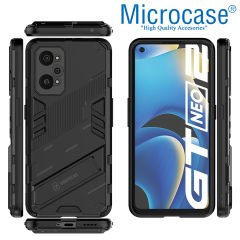 Microcase Realme GT2 / GT Neo2 Matrix Serisi Armor Standlı Perfect Koruma Kılıf - Siyah AL3416