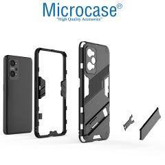 Microcase Realme GT2 / GT Neo2 Matrix Serisi Armor Standlı Perfect Koruma Kılıf - Siyah AL3416